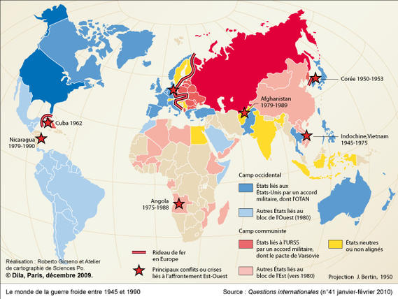 carte du monde de la guerre froide La Guerre froide en musique – Blog d'Histoire / Géographie – M. Gohary